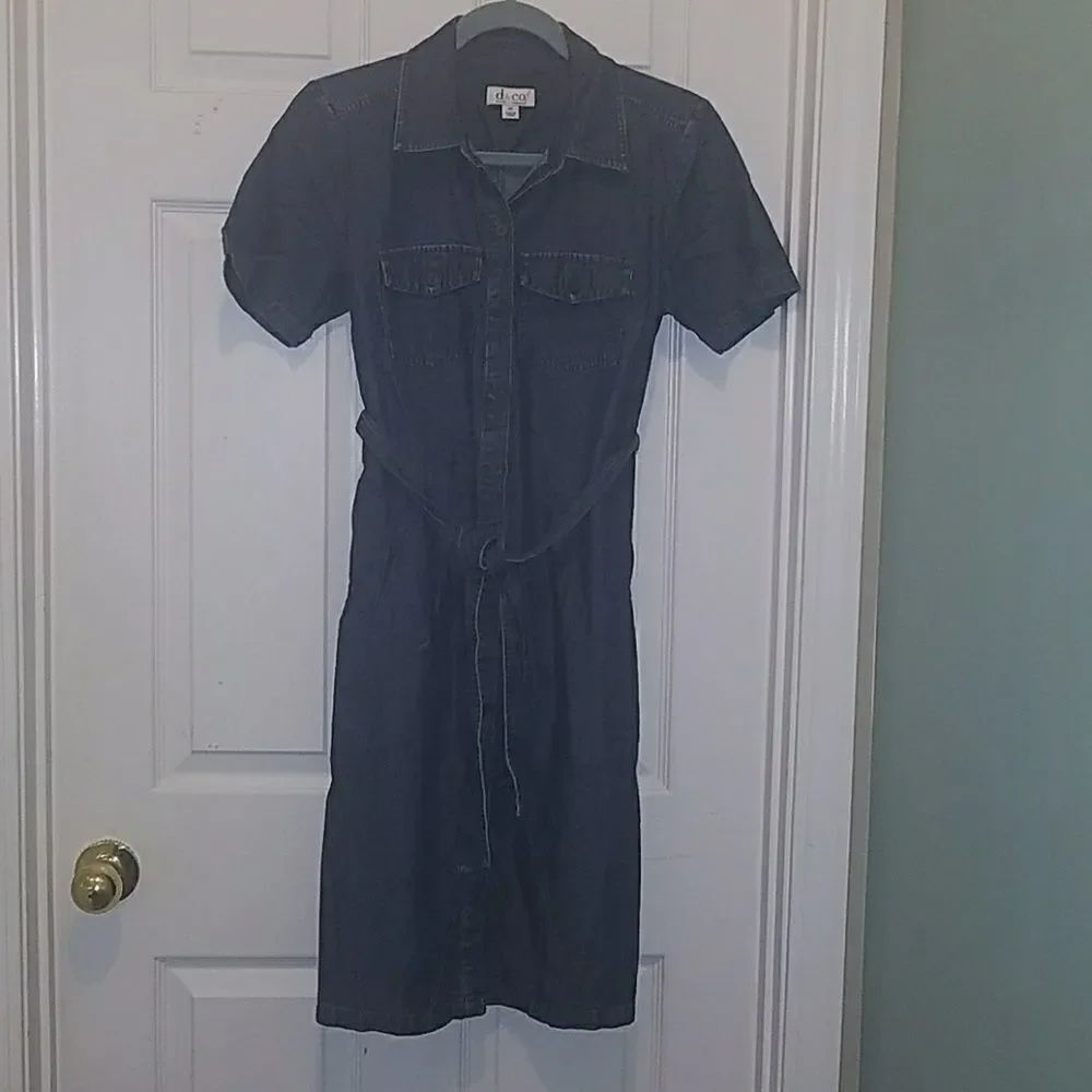 Denim & Co. belted denim dress Sz. XS EUC
